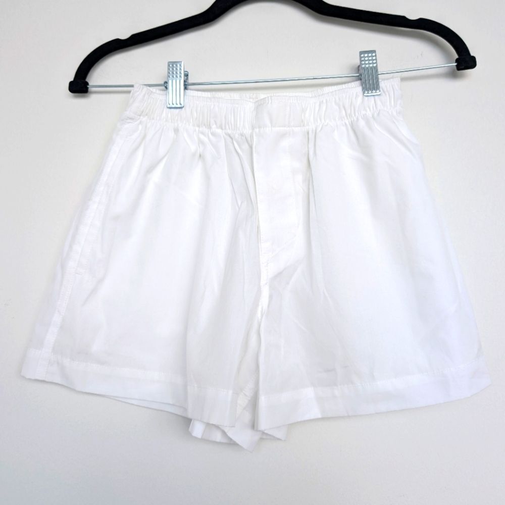 WARDROBE.NYC NWOT Poplin Cotton White Boxer Shorts Sz 2XS